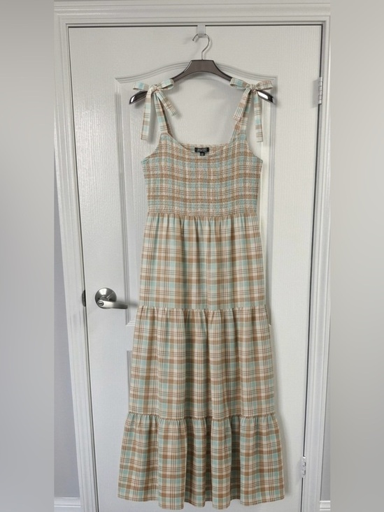 George Dresses & Skirts - George Plaid Smocked Tiered maxi dress